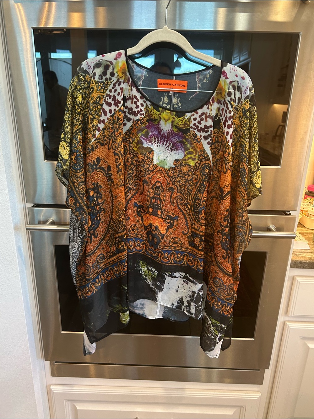 Clover Canyon sheer oversized Tunic Top size XS whimsy baddie boho